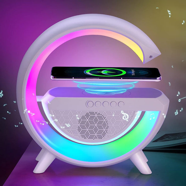 3-in-1 Multi-Function LED Night Lamp with Bluetooth Speaker, Wireless Charging, for Bedroom for Music, Party and Mood Lighting - Perfect Gift for All Occasions  blootuth speaker (Media Player) - Goyaldeal.com