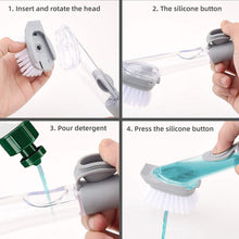 Home & Kitchen Cleaning Brushes, Scrubber, Soap Dispenser Scrub Brush for Pans Pots and Bathtub Sink (2 In 1) - Goyaldeal.com