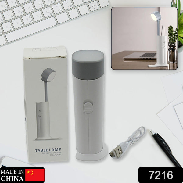 4 in 1 Creative desk Lamp, Rechargeable LED Table Flashlight Eye Protection Table Lamp Power Bank Handheld Desk Night Lamp Portable Torch Light with Adjustable Light Head for Home Kids Room Bedroom Office - Goyaldeal.com