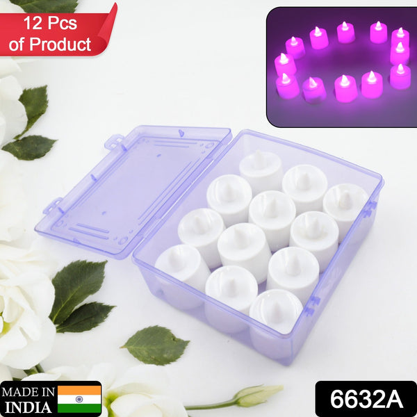 Pink Flameless LED Tealights, Smokeless Plastic Decorative Candles - Led Tea Light Candle For Home Decoration (Pack Of 12pc) ( Diya , Divo , Diva , Deepak , Jyoti) - Goyaldeal.com