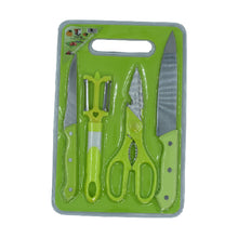 Plastic Chopping Board with Knife Set and Scissor And Wine Stainless Steel And Plastic Kitchen item Multipurpose cutting vegetables - Goyaldeal.com