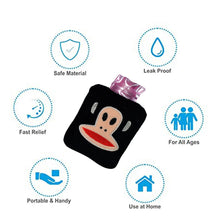 Black Monkey Small Hot Water Bag with Cover for Pain Relief - Goyaldeal.com
