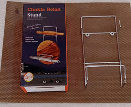 Chakla Belan Chimta Stand Rolling Pin Board Tong Holder Silver Stainless Steel Multi-Purpose Rack for Kitchen (1 Pc ) - Goyaldeal.com