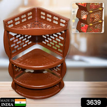 Multi Purpose Plastic Corner Rack a Stylish Storage Shelf for Kitchen / Living Room / Bathroom (1 Pc / 3 Layer ) - Goyaldeal.com