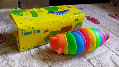 3D Rainbow Color Plastic Slug Fidget Toys, Stress Relieving Toy, Sensory Slug Toy for Boys and Girls, Finger slug Toy, for Autistic, Caterpillar Fidget Toys Stress Relief Gifts for Toddlers Kids Adults  (1 Pc) - Goyaldeal.com