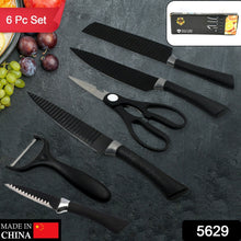 6 Pieces Professional Kitchen Knife Set, Meat Knife, Chef's Knife with Non-Slip Handle for Home, Kitchen and Restaurant with Chef Peeler and Scissor (Stainless Steel / 6 Pcs Set) - Goyaldeal.com