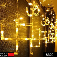 Swastik om Curtain Decorative Lights, String Lights with 12 Hanging Props138 LED, Diwali Decoration Items for Home Decor, Night Light, Room Lights for Bedroom, Balcony Decor. - Goyaldeal.com