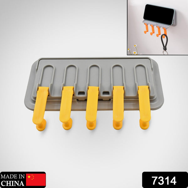 Multi-Purpose Hook up Wall Mounted Hook Towel Hook Rack Foldable Wall Hooks Mobile Holder Stand Towel Hangers Wall Mounted Coat Rack Foldable Hook, Mobile Stand - Goyaldeal.com