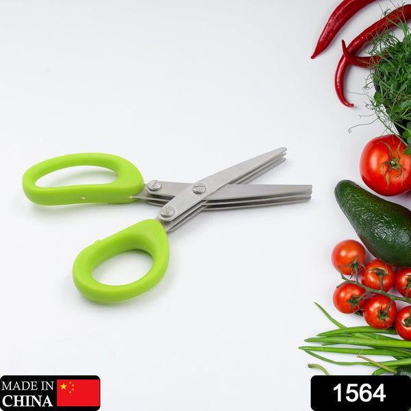 Multifunction Vegetable Stainless Steel Herbs Scissor with 3 Blades - Goyaldeal.com