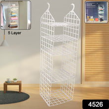 MULTIPURPOSE 5 LAYER FOLDING CLOTHES STORAGE RACKS||CLOSET FOR STUDENTS WARDROBE SHELVES SOCKS, SCARF, T-SHIRT, ETC||HANGING ORGANIZER STORAGE HOLDERS & RACKS - Goyaldeal.com