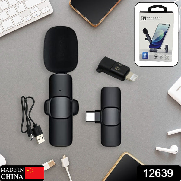 Intelligent Noise Cancelling Live Streaming Clip on Microphone for Type-C & for iPhone with Charging Mini Wireless Lapel Collar Microphone - Goyaldeal.com
