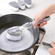 Home & Kitchen Cleaning Brushes, Scrubber, Soap Dispenser Scrub Brush for Pans Pots and Bathtub Sink (2 In 1) - Goyaldeal.com
