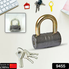 Heavy-Duty Iron Padlock – 82mm Black Spray Lock with Brass Core & 5 Keys, Waterproof & Anti-Theft - Goyaldeal.com