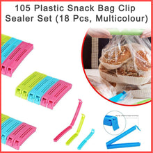 Plastic Snack Bag Clip Sealer Set (18 Pcs, Multicolour) - Goyaldeal.com