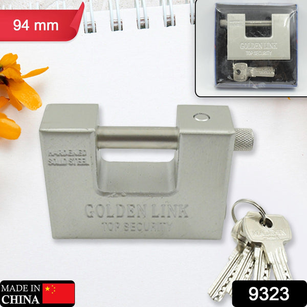 94mm Stainless Steel Padlock: Rectangular, Hardened Steel, 5 Keys - Goyaldeal.com
