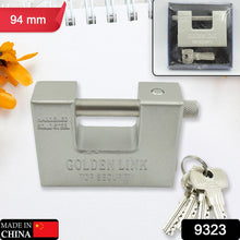 94mm Stainless Steel Padlock: Rectangular, Hardened Steel, 5 Keys - Goyaldeal.com