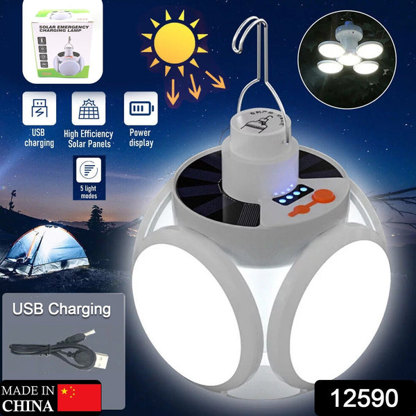 Solar Multi-Functional Emergency LED Light – USB Rechargeable, 5 Modes, Foldable, SOS & IP65 Waterproof - Goyaldeal.com