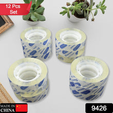 Transparent Tape Refills, Clear Tape, Cello Tape, All-Purpose Transparent Glossy Tape for Office, Home, School -1.2cm X 30 Meter Per Roll (12 Pc Set) - Goyaldeal.com