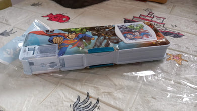 Double Sided Magnetic Geometry Box, Pencil Box with Calculator and Sharpener for Boys Art Plastic Pencil Box  for Girls and Boys - Goyaldeal.com