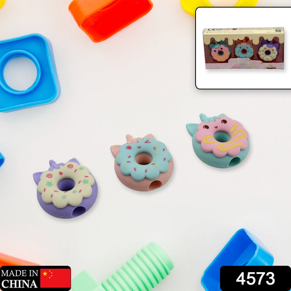 Tree Small Sized Cartoon Themed Non-Toxic Donut Erasers, School Stationery | for Kids - Boys & Girls | Birthday Gift |Return Gift (3pc Set) - Goyaldeal.com