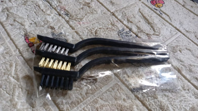 Mini Wire Brush Set Brass Nylon Stainless Steel Bristles Household Cleaning Brush for Gas Stove, Smoke Machine Tool Burner Tiles Tap Rust Removal Welding Slag Dirt & Paint Scrubbing (3 Pcs Set) - Goyaldeal.com