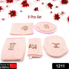 5pc Zippered Mesh Laundry Wash Bags Foldable Delicates Lingerie Socks, Underwear Blouse, Hosiery, Stocking and Lingerie Washing Machine Clothes Protection Net (5 Pc Set) - Goyaldeal.com