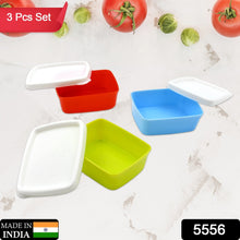 3-Piece Multicolor Airtight Container Set – Rectangular Food & Fridge Storage - Goyaldeal.com