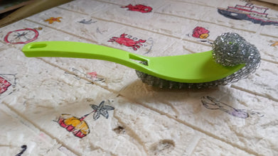 Wire Kitchen Washing Brush, Plastic Small Brush, Cleaning Brush, Bend Handle Pot Washing Brush (2 Pc) - Goyaldeal.com