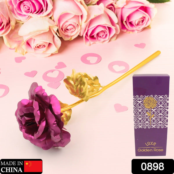 Gold Rose Artificial Rose Flower With Gift Box, Plastic Flowers Best Gifts for Friend Girl Wife Women, Golden Rose Gift for Valentine's Day, Mother's Day, Anniversary, Birthday, Wedding, Gold (1 Pc) - Goyaldeal.com