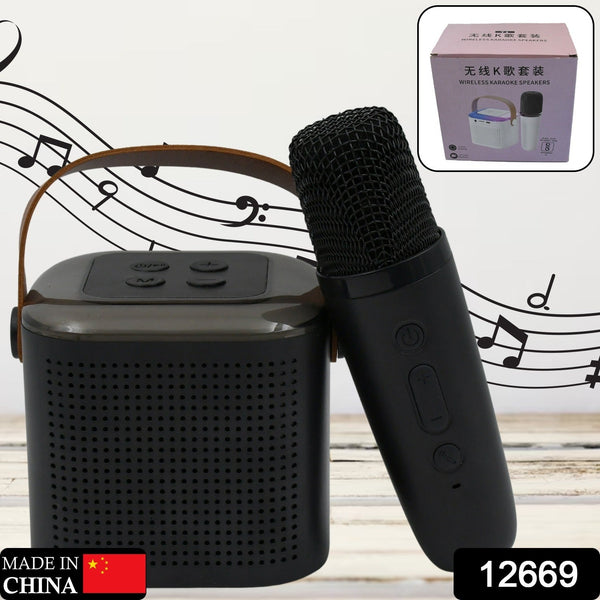 Wireless Speaker Microphone Set, RGB Light Support Memory Card PortableKaraoke Machine Perfect  for Travel TV - Goyaldeal.com