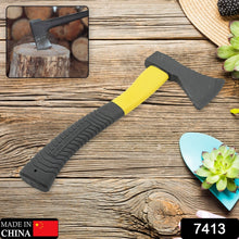 Gardening Tools Hatchet Axe Fiberglass Body Rubberized Handle Wood Cutting Axe, Camping Axe, Safety Axe, Pick Axe (972 Gm) - Goyaldeal.com