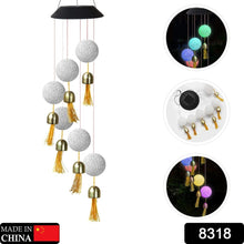 Solar Crystal Ball Wind Chime, Color Changing Solar Powered LED Hanging Wind Chime Light Mobile for Patio Yard Garden Home Outdoor Night Decor, Gifts - Goyaldeal.com