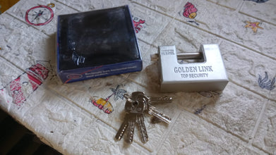 94mm Stainless Steel Padlock: Rectangular, Hardened Steel, 5 Keys - Goyaldeal.com