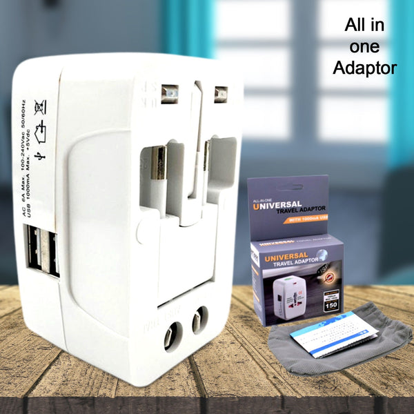All-in-One Universal Worldwide Travelling AC Adaptor Plug (AU / UK / US / EU) International Power Charger Electric USB Power Plug Socket Adapter Converter (1 Pc) - Goyaldeal.com