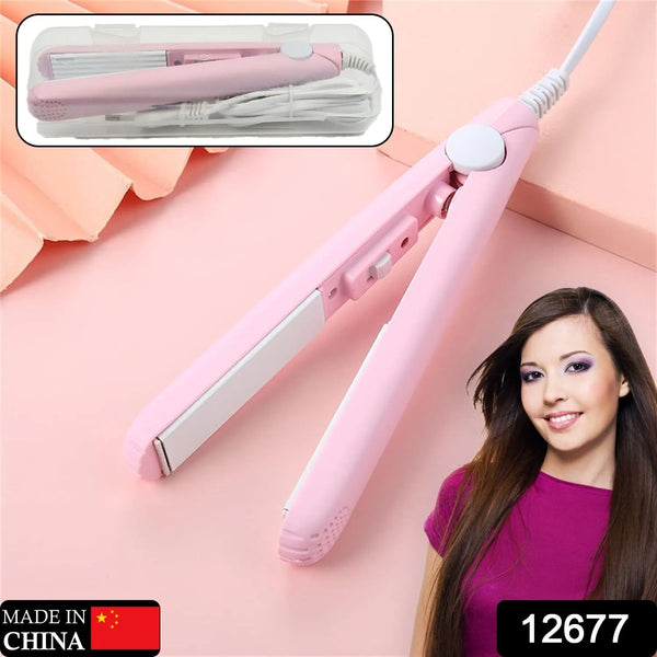 Beauty and Personal Care Professional Ceramic Plate Mini Hair Styler Straightener and Curler - Goyaldeal.com
