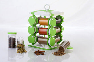 Spice jar Set - Food Grade Plastic 12pcs Spice jar (Brown Box) - Goyaldeal.com