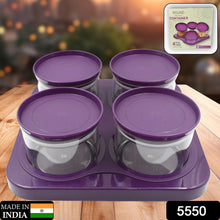 Airtight Plastic 4 Pc Storage Container Set, With Tray Dry Fruit Plastic Storage Container Tray Set With Lid & Serving Tray For Kitchen - Goyaldeal.com