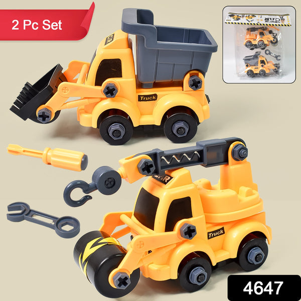 Engineering Vehicles Nut Assembly Toy – DIY Vehicle Model Set for Kids, Simulation Car Construction Toy (2 Pc Set) - Goyaldeal.com
