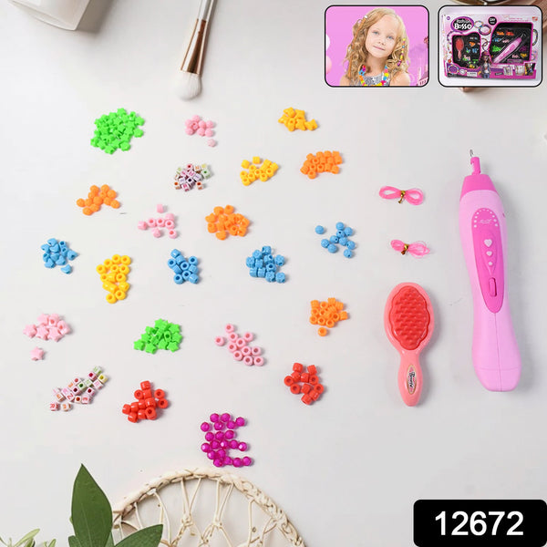 Hair Styling Clasp Clips Twisting Stringing Beads Kit for Girls, Portable Hair Braider Machine,Hairstyle Braid Kit DIY Hair Styling Tool with Comb, Rubber, Button Beads and Beads (85 Pcs Set), Hair accessories - Goyaldeal.com