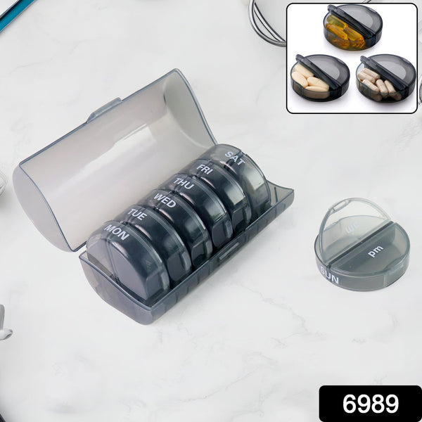Weekly Pill Organizer 2 Times a Day Travel 7 Day Pill Box Twice a Day Daily Medicine Pill Case with Large Compartments - Goyaldeal.com
