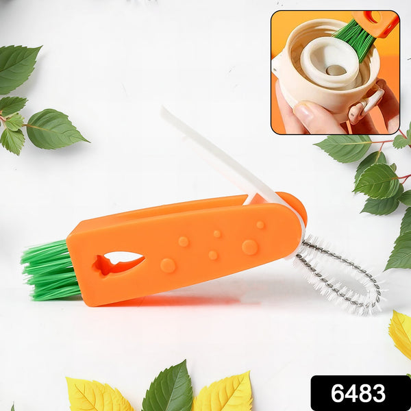 3-in-1 Multifunctional Cleaning Brush Set – Mini Bottle, Cup & Lid Cleaner (1 Pc) - Goyaldeal.com